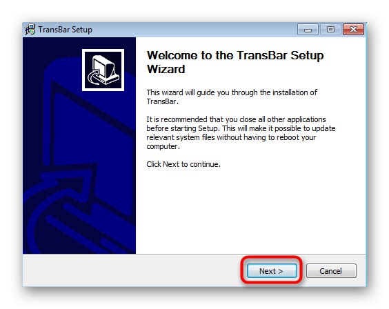 Инсталиране на програма TransBar в Windows 7 за регулиране на прозрачността на лентата на задачите