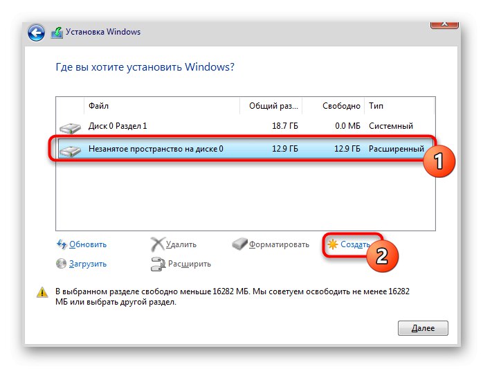 Výber oddielu na inštaláciu systému Windows 10 vedľa distribúcie systému Linux