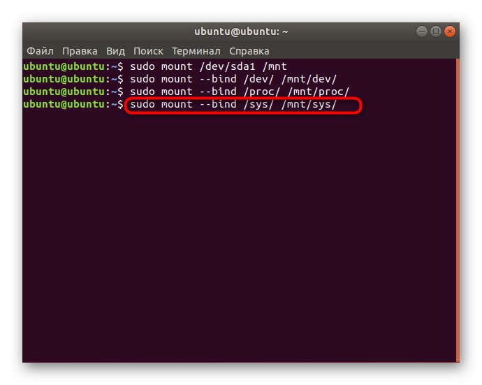 Tretí príkaz na pripojenie oddielu pomocou zavádzača systému Linux po inštalácii systému Windows 10
