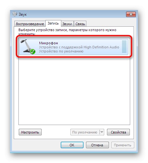 Če izberete mikrofon v meniju Zvok, da ga izklopite v sistemu Windows 7