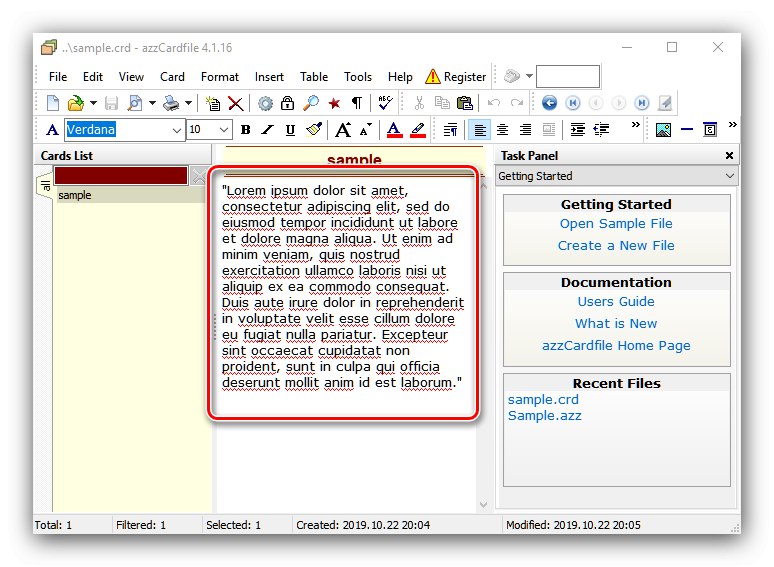 Oglejte si odprto datoteko CRD v datoteki azzCard