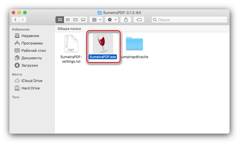 Odaberite EXE datoteku na macOS-u da biste je otvorili u Wineu