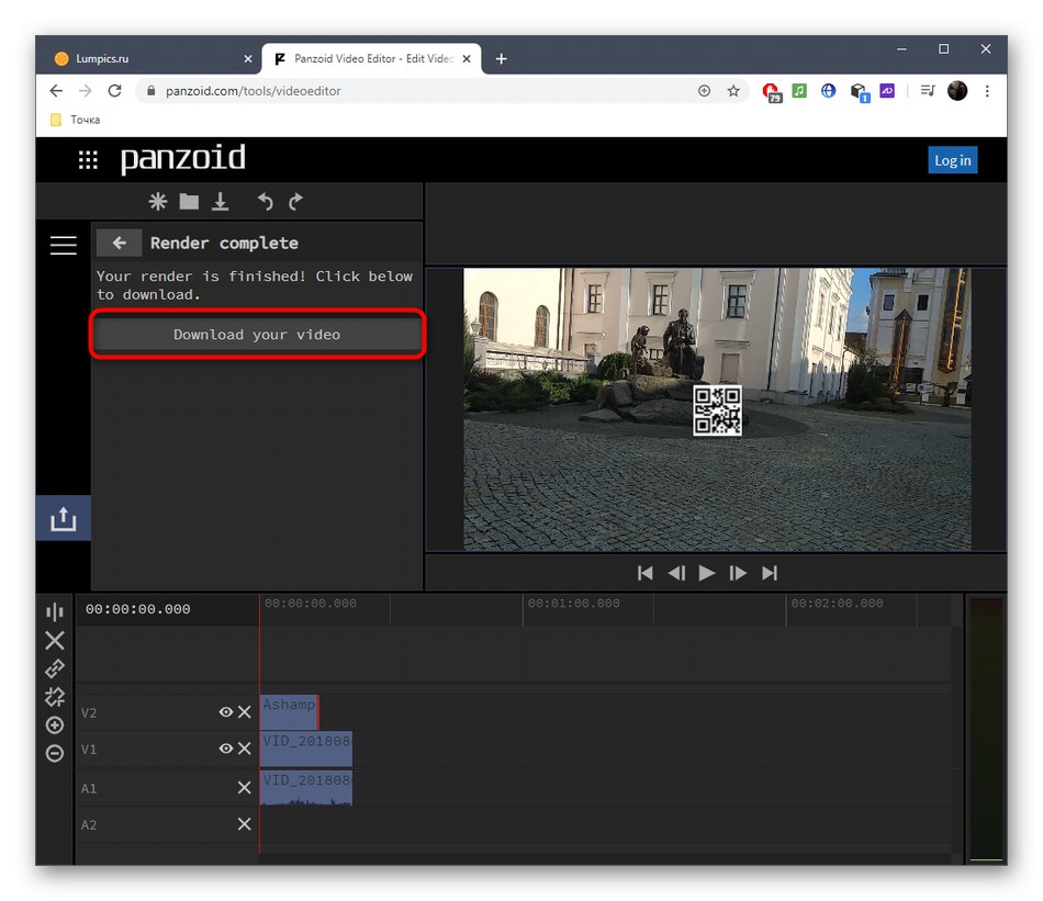 Uruchamianie pobierania wideo po wstawieniu obrazu za pośrednictwem usługi online Panzoid