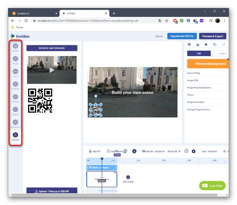Dodatkowe ustawienia projektu za pośrednictwem usługi online InVideo