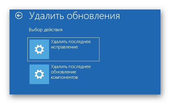 Výběr typu nainstalovaných aktualizací k jejich vyčištění v systému Windows 10