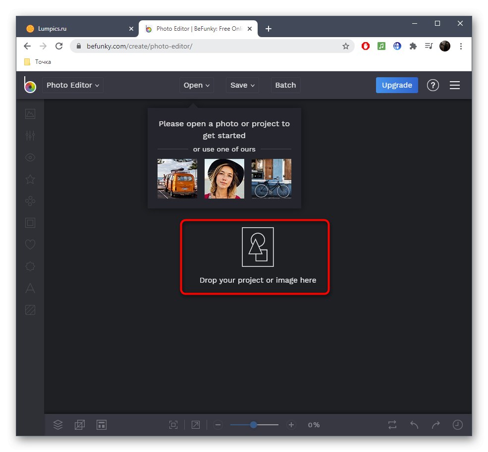 Прехвърляне на изображения за намаляване на носа с онлайн услугата BeFunky