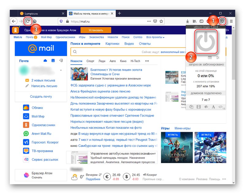 Povolení uBlock Origin v Mozilla Firefox