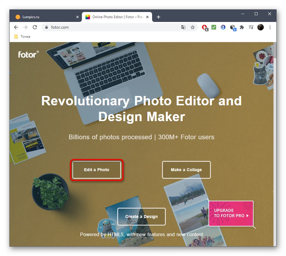 Ak chcete osobu odstrániť z fotografie, prejdite do editora Fotor