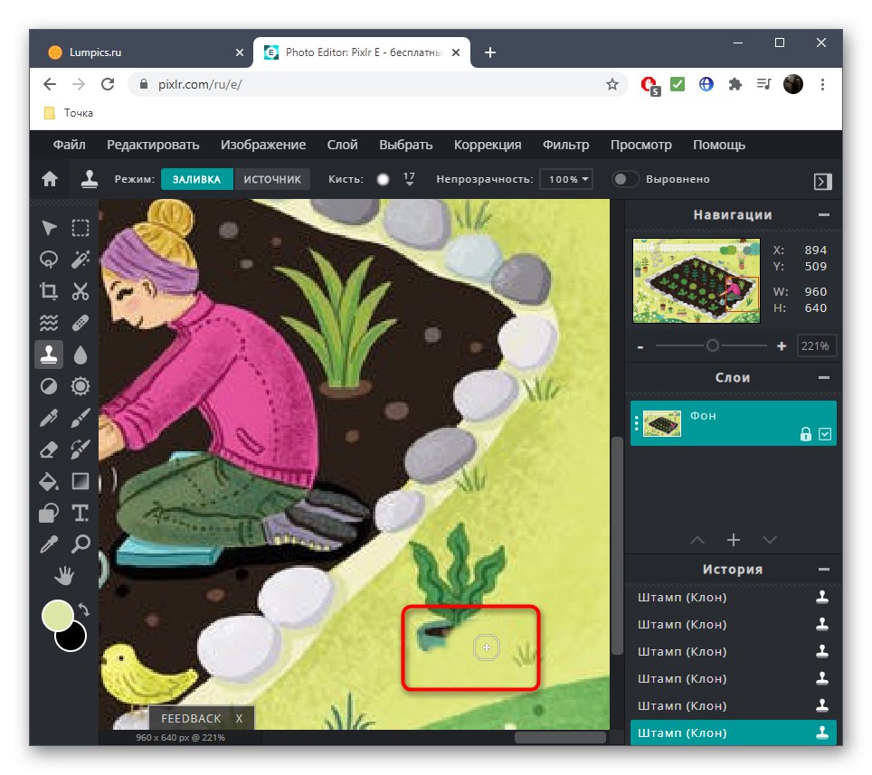 حذف اولین قسمت اضافی عکس با استفاده از سرویس آنلاین PIXLR