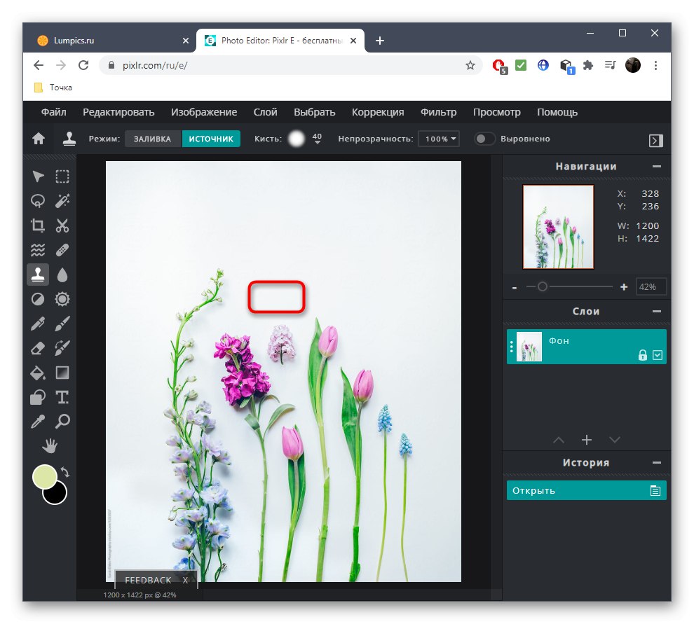 انتخاب منطقه ای برای جایگزینی با سرویس آنلاین PIXLR