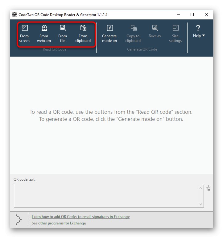 Опции за сканиране на кодове чрез CodeTwo QR Code Desktop Reader & Generator