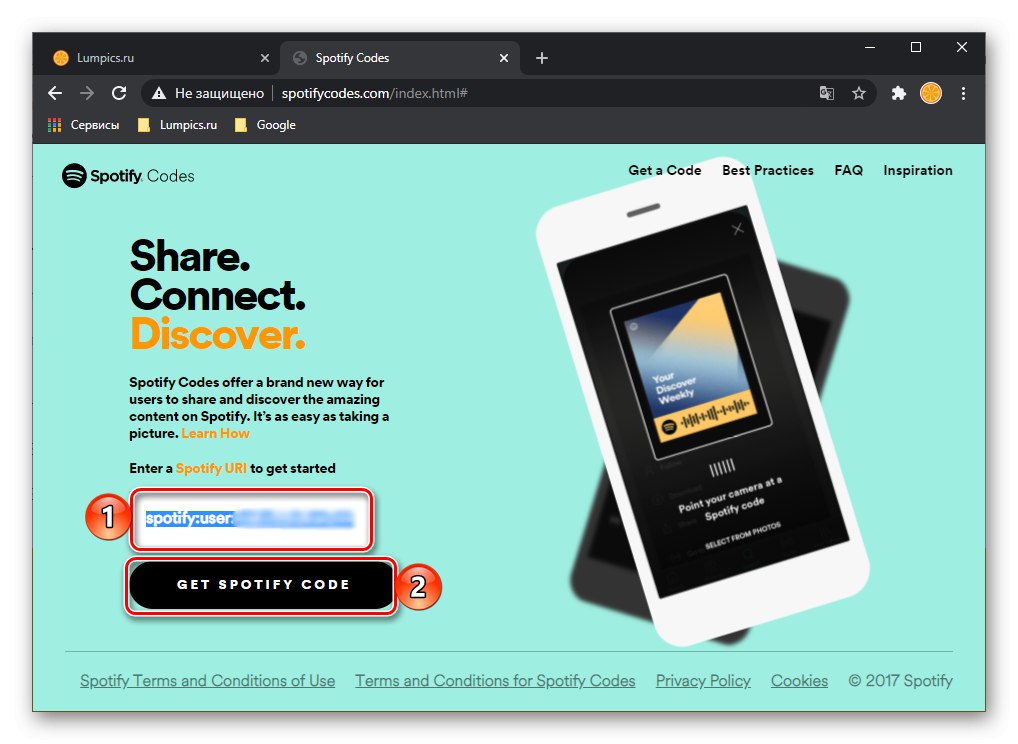 Vložte odkaz a vytvořte si vlastní kód Spotify