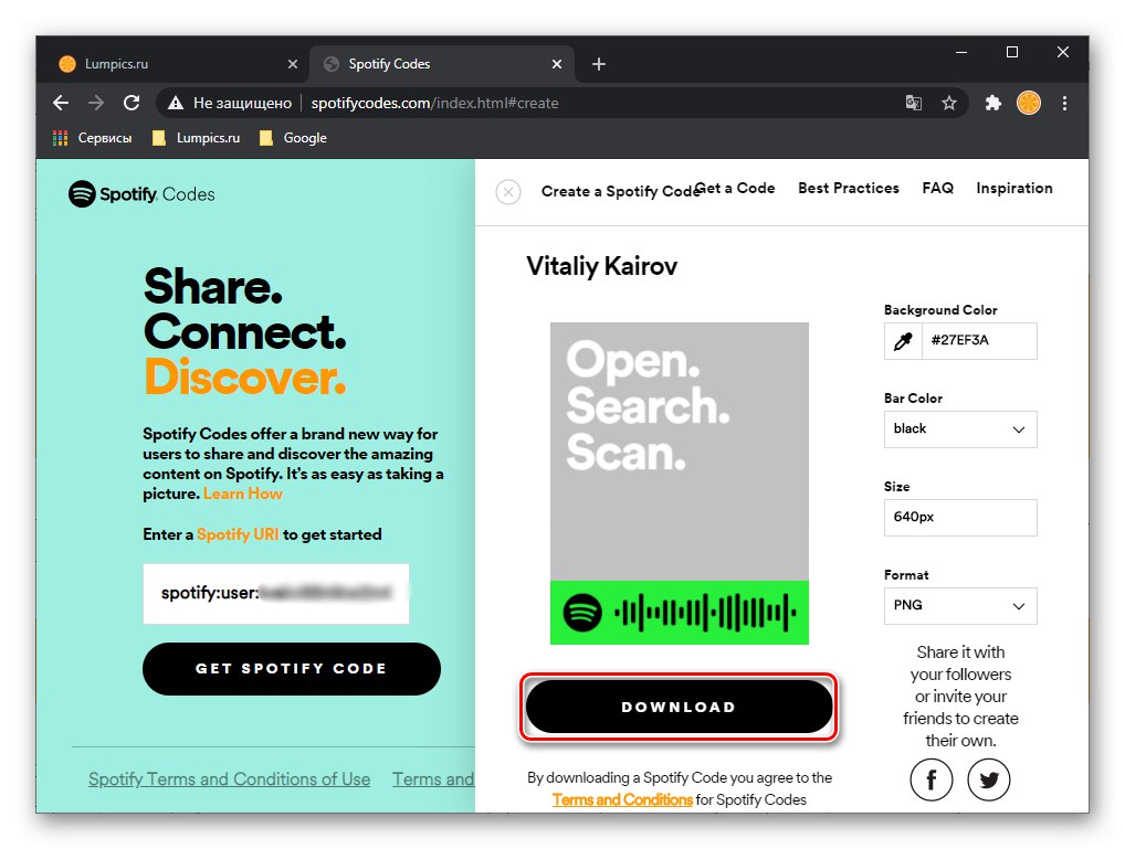 Stáhněte si vlastní kód Spotify z vyhrazeného webu
