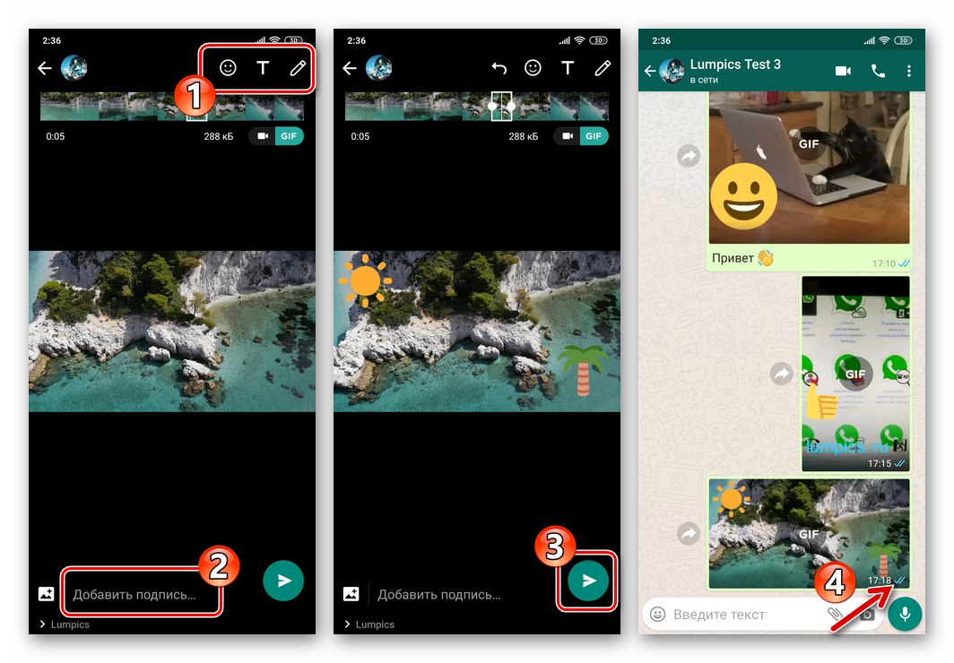 WhatsApp pre Android upravuje GIF získaný z videa a odosiela ho do chatu