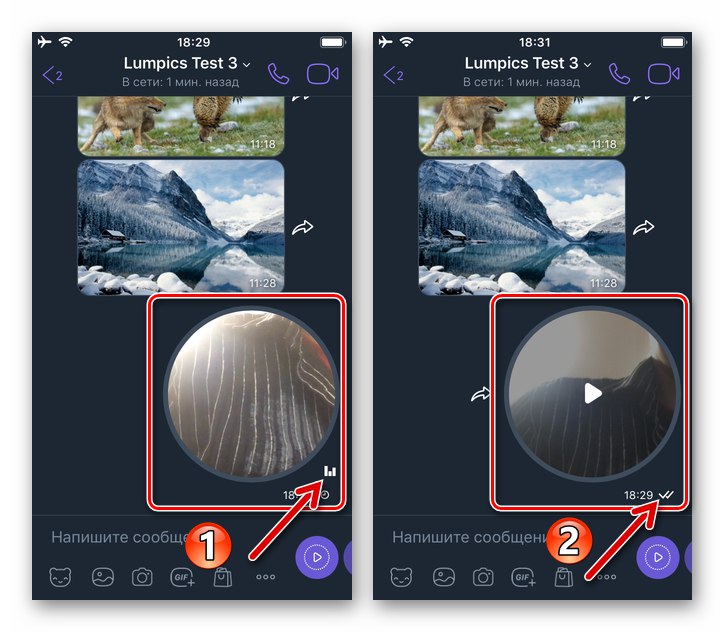Viber за iPhone - изпратено видео съобщение