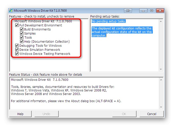 Избор на инструменти за инсталиране на компонент преди цифрово подписване на драйвер за Windows 7