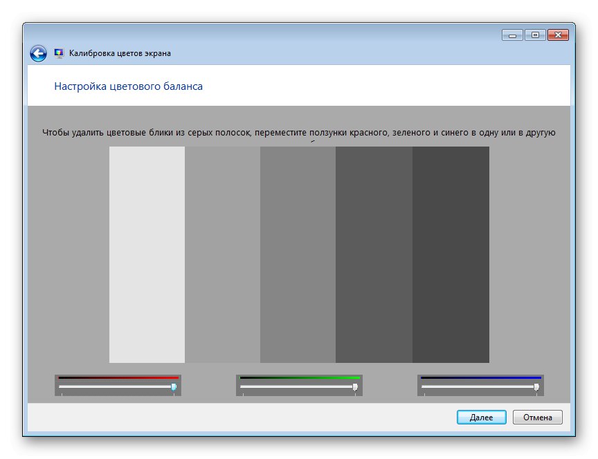 Posunutím jezdců upravíte kontrast ve Windows 7