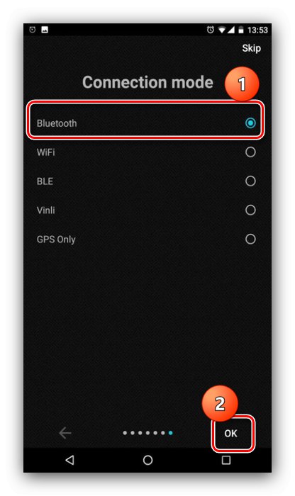 Izberite način povezave za uporabo ELM327 v Androidu prek InCarDoc