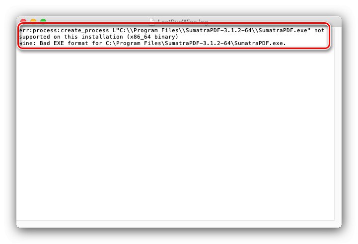 Sprawdź błąd w dzienniku Wineskin, aby rozwiązać możliwe problemy