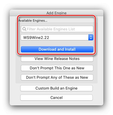 Pobieranie silnika Wineskin do użytku w systemie macOS