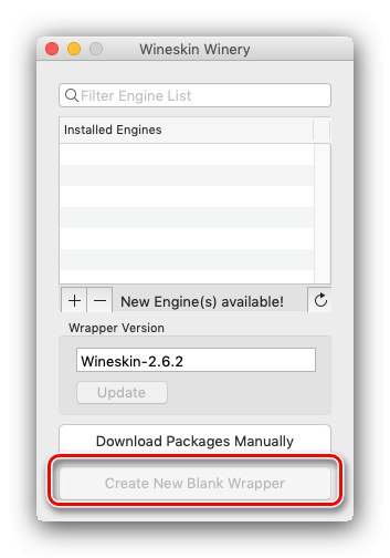 Tworzenie nowej powłoki Wineskin do użytku w systemie macOS