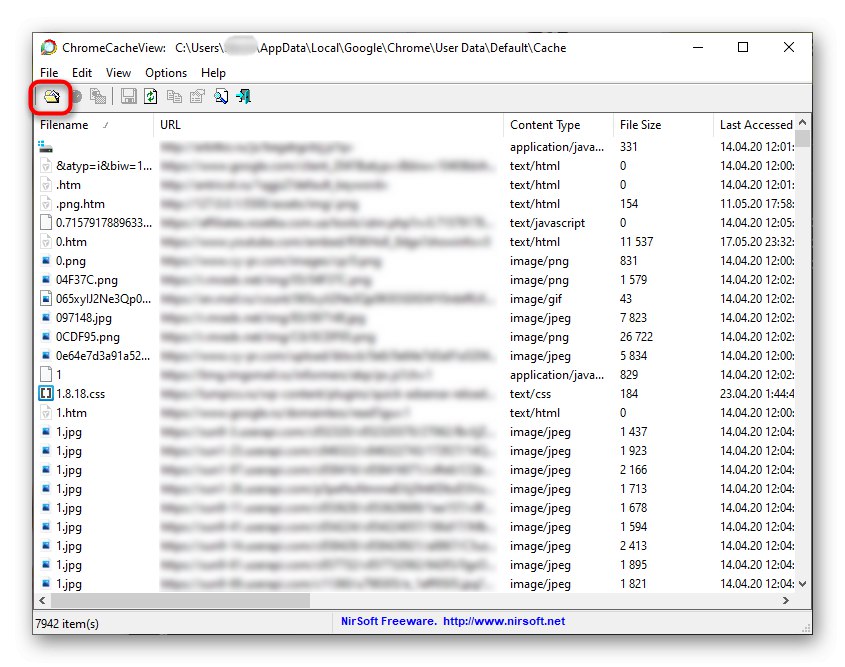 Zmień folder pamięci podręcznej w ChromeCacheView