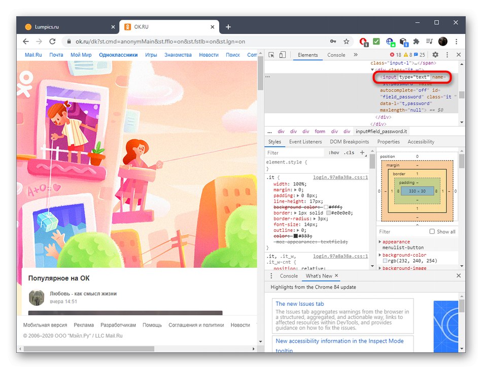 Spremenite vrsto kode, če si želite ogledati geslo v konzoli brskalnika