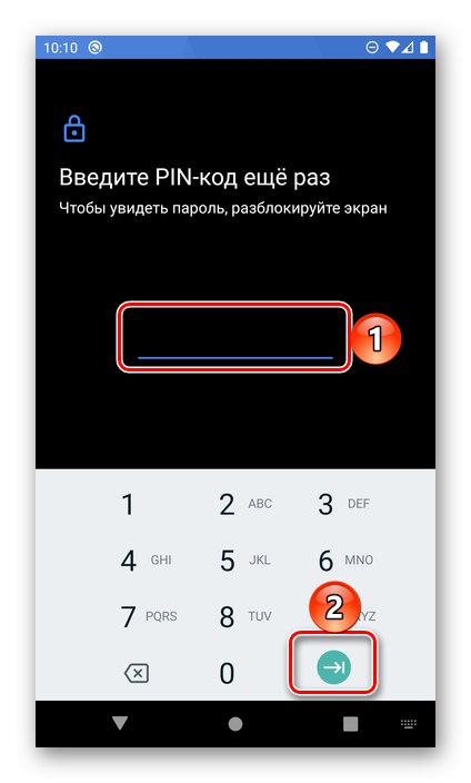 Vnos PIN kode za ogled gesla v brskalniku Google Chrome v sistemu Android