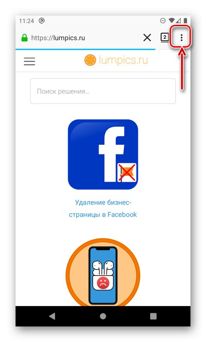 Klicanje menija brskalnika Mozilla Firefox v Androidu