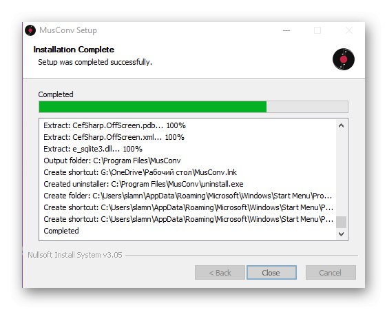 Inštalácia programu MusConv na prenos knižnice z Yandex.Music do Spotify na PC