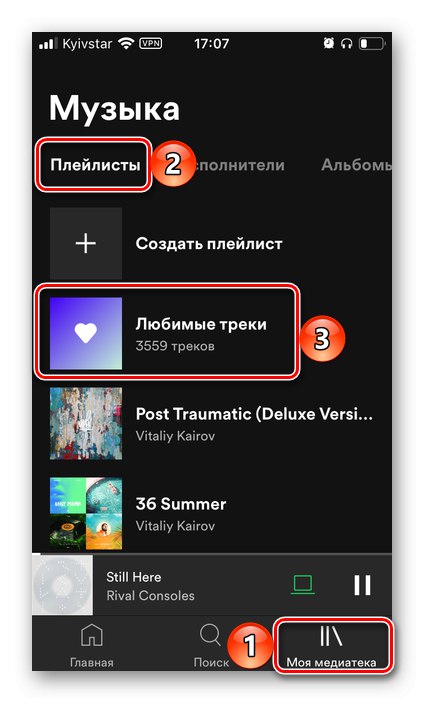 Otvorte zoznam skladieb Obľúbené stopy v aplikácii Spotify na zariadeniach iPhone a Android