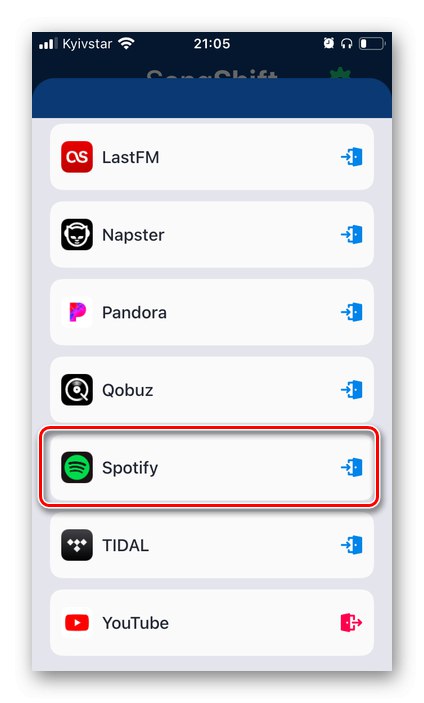 أضف النظام الأساسي المستهدف في تطبيق SongShift لنقل YouTube Music إلى Spotify إلى iPhone