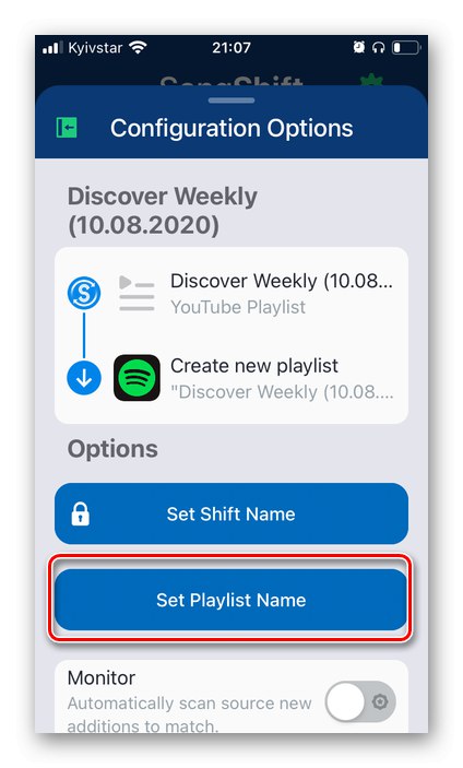 Več možnosti izvoza v aplikaciji SongShift za prenos YouTube Music v Spotify na iPhone