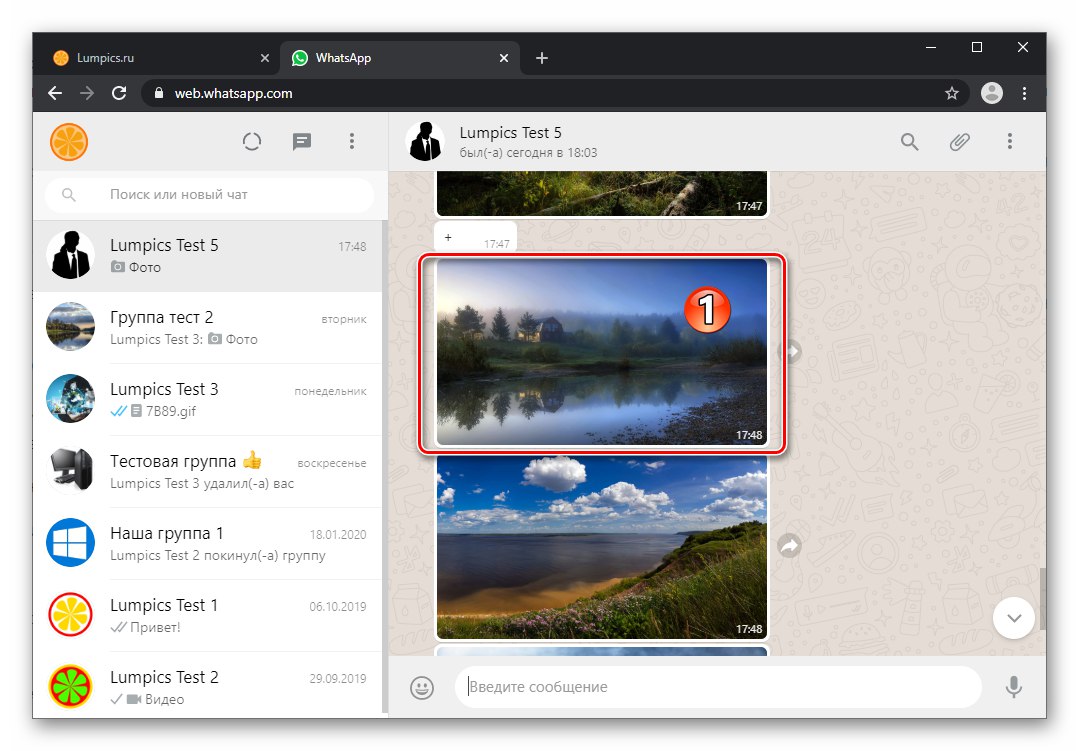 Fotografija spletnega klepeta WhatsApp, ki jo je treba prenesti na računalniški disk