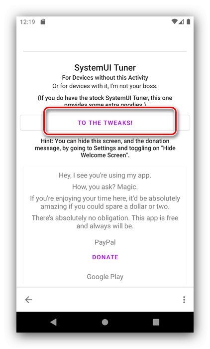 کار با برنامه برای بازگرداندن System UI Tuner به Android از طریق نرم افزار شخص ثالث
