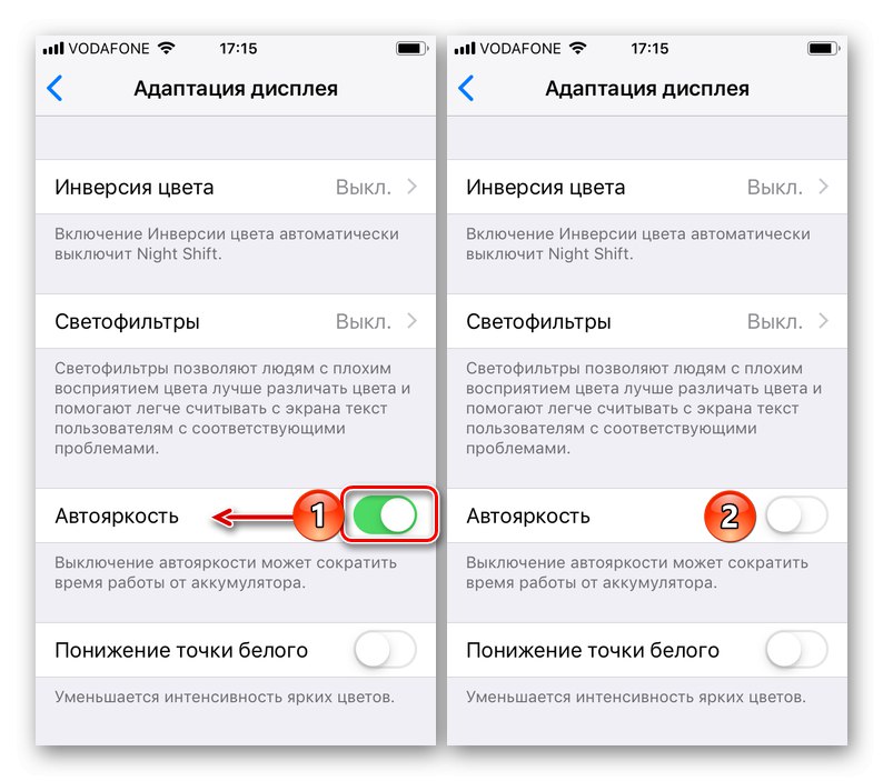 Zakázat automatické nastavení jasu displeje na iPhone