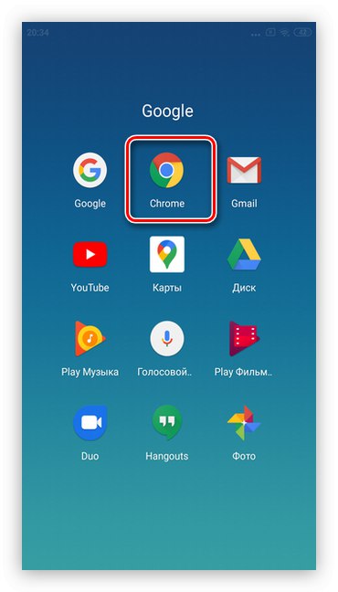 Odprite brskalnik Google Chrome, če želite prek brskalnika Google Chrome odstraniti Googlove oglase v pametnih telefonih Android