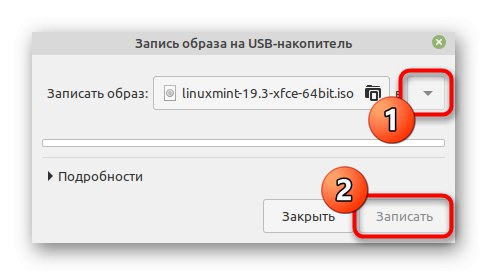 Избором флеш диска и започињањем нарезивања слике на диск пре инсталирања Линук Минт поред Линук Минт