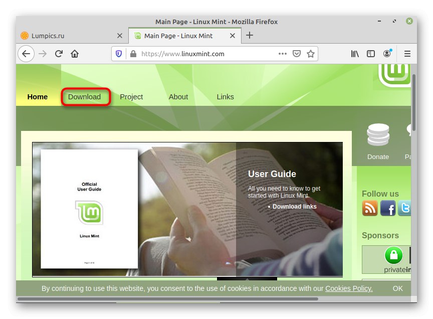 Идите на одељак за преузимања на службеној веб локацији да бисте преузели дистрибуцију пре него што инсталирате Линук Минт поред Линук Минт-а