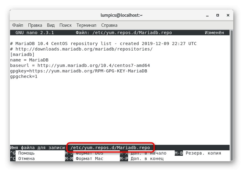 Zrušenie zmeny názvu po zmenách súboru MariaDB v systéme CentOS 7