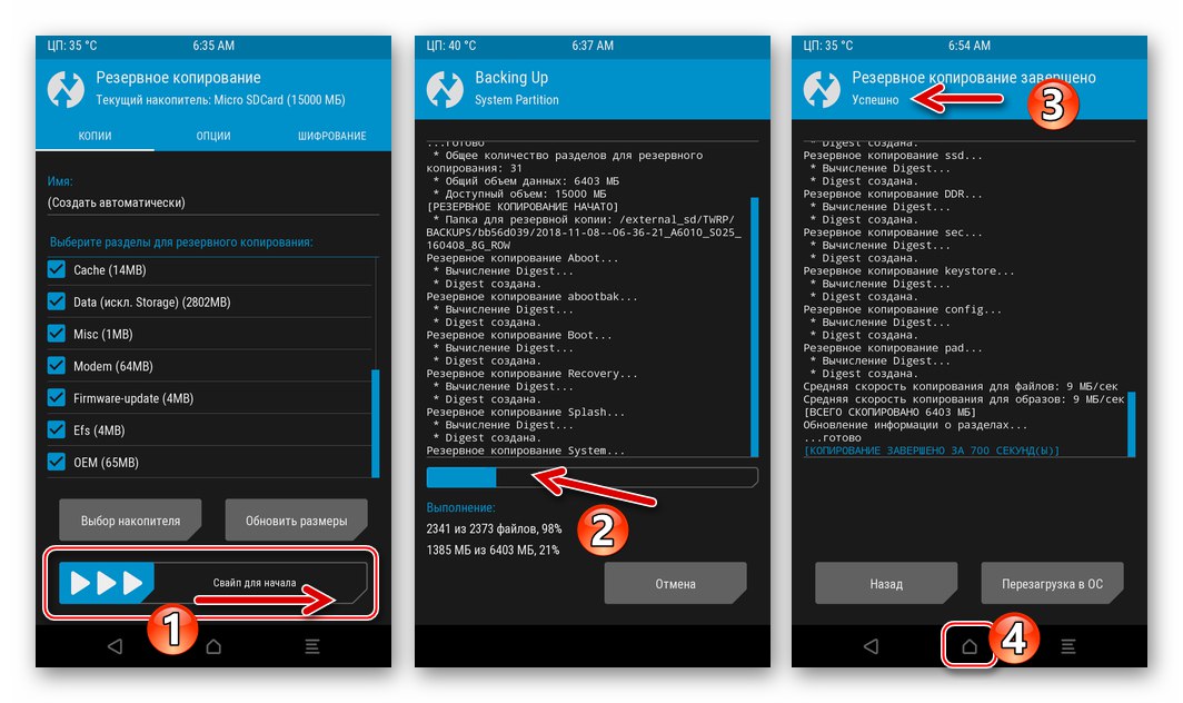 Lenovo A6010 TeamWin Recovery (TWRP) postopek ustvarjanja popolne varnostne kopije sistema pred namestitvijo po meri