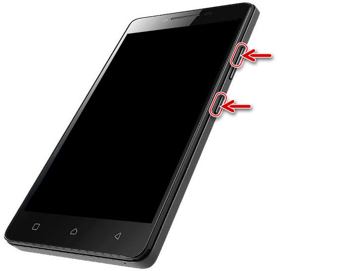 Diagnostični meni za zagon Lenovo A6010 - Volume + in Power