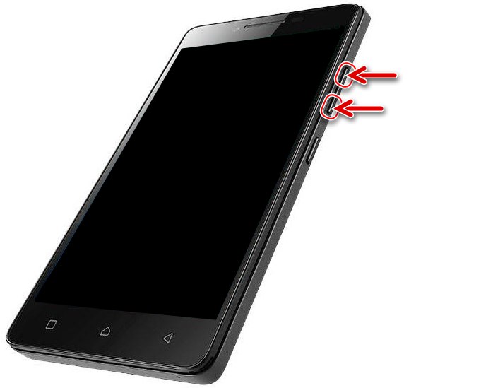 Lenovo A6010 preklopi v način prenosa - pritisnite oba gumba za glasnost in povežite kabel, seznanjen z računalnikom