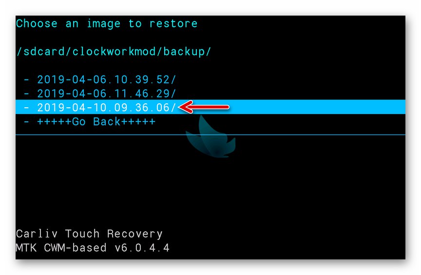 Lenovo IdeaTab S6000 избира резервно копие в Carliv Touch Recovery, за да се върне към официалния фърмуер