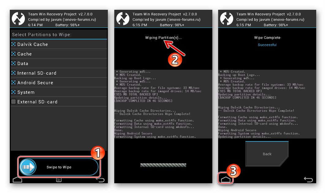 Lenovo S650 usuwa wszystkie partycje pamięci poprzez odzyskiwanie TWRP 2.7.0.0 (CN) przed zainstalowaniem niestandardowego