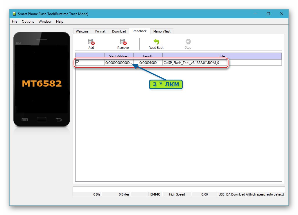 Narzędzie Lenovo S650 SP Flash Tool przejdź do wyboru ścieżki do zapisania pliku kopii zapasowej