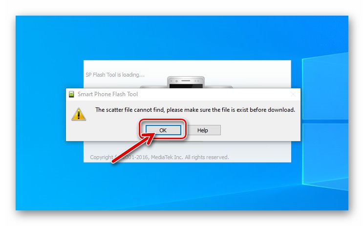 Meizu M5s SP Flash Tool opozorilno okno ob prvem zagonu bliskavice