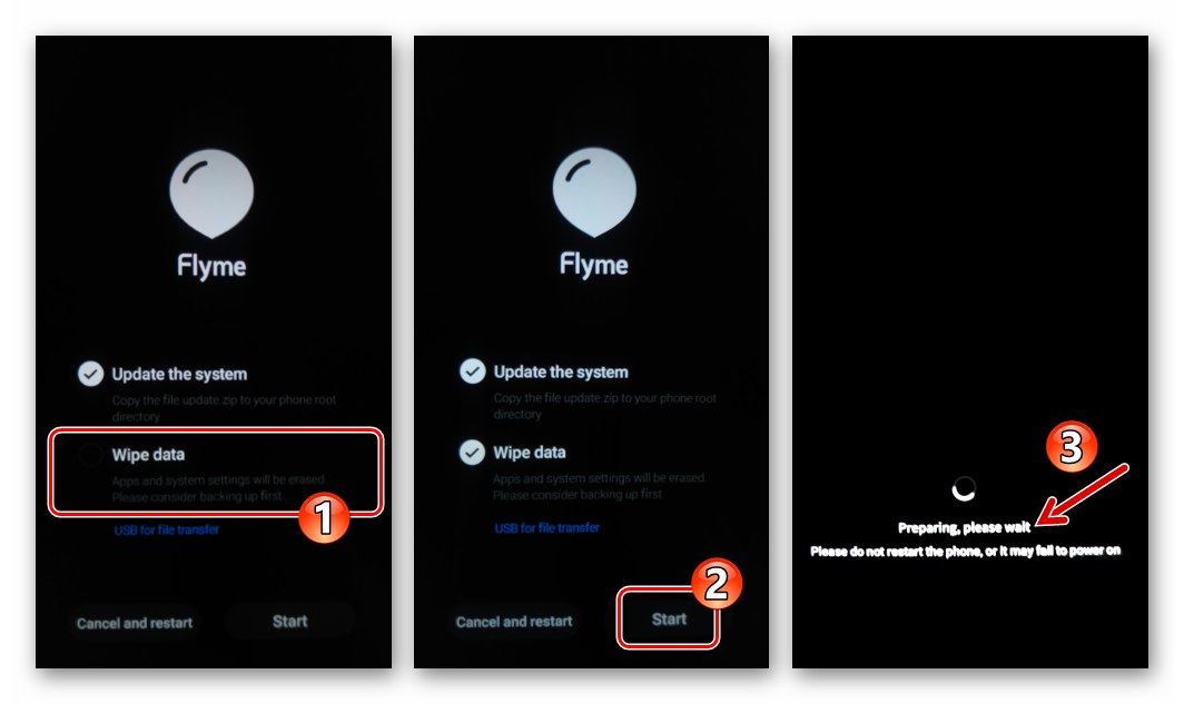 Meizu M6 започва да мига смартфон с почистване на данни