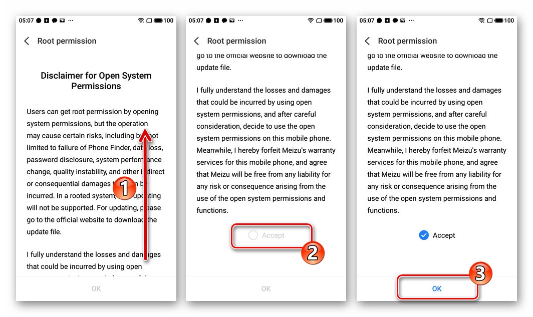 Активиране на Meizu M6 на разрешение за root (привилегии на суперпотребителя) в средата на Flyme 8