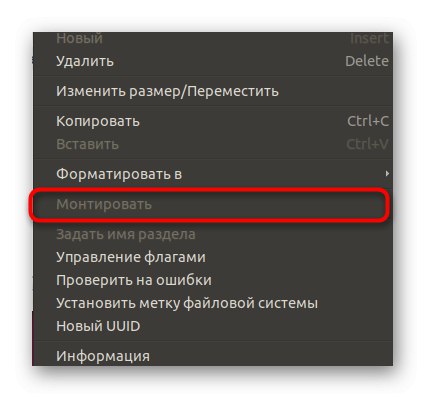 Element do zamontowania dysku za pomocą narzędzia GParted w systemie Linux
